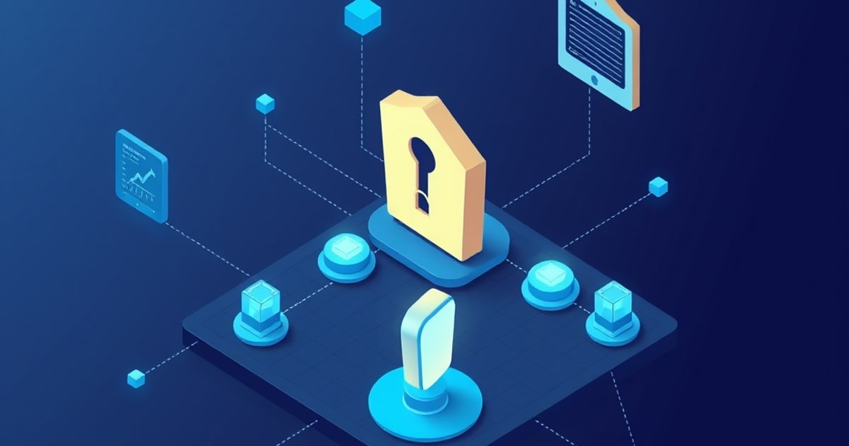 Isometric security advisory document with sections for timeline, impact scope, and mitigations